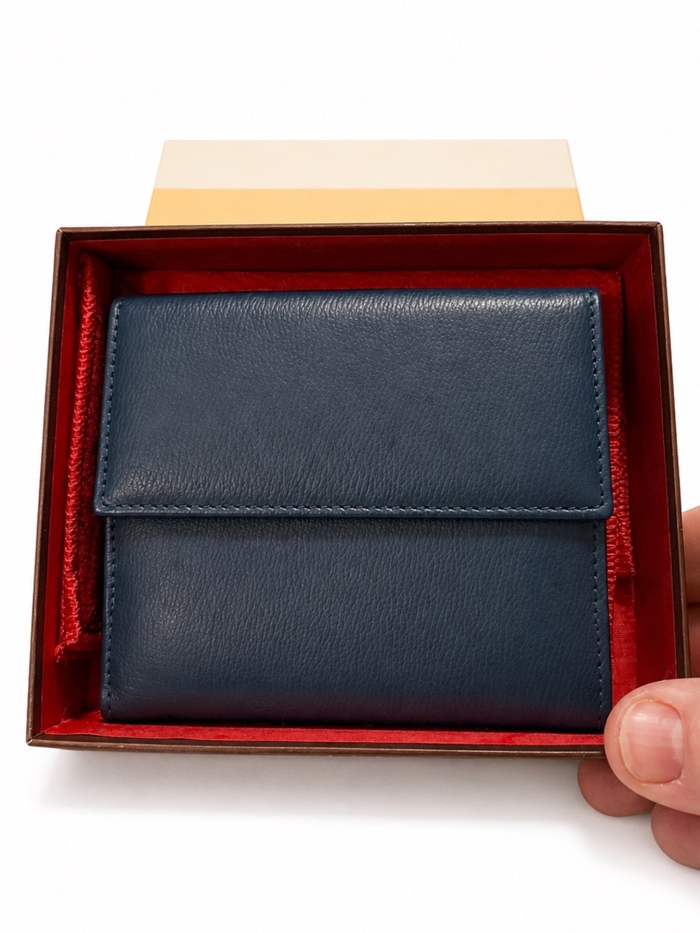 Bally Navy Leather Compact Wallet